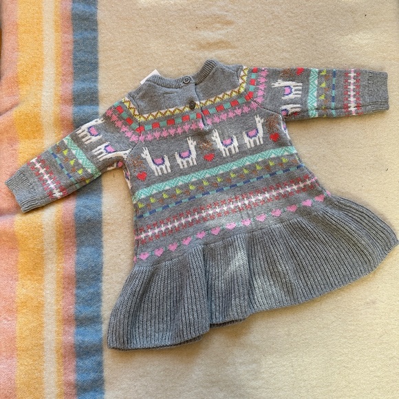 NWT - Adorable Baby dress with lamas and hearts intarsia - Picture 4 of 4
